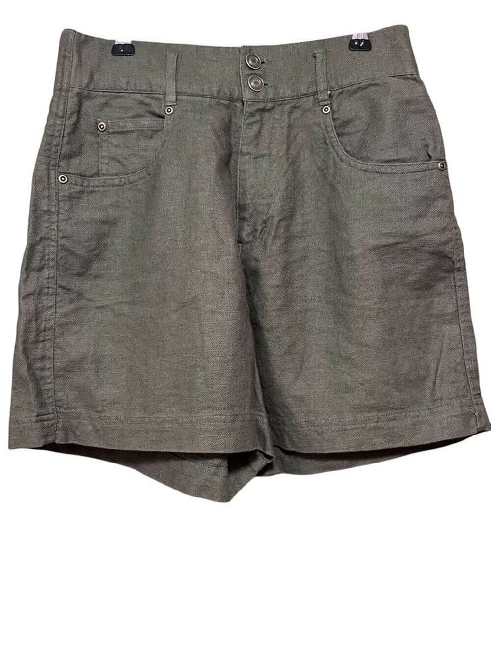 MY Pantalon Olive Green Linen Cotton High Waisted Shorts Ladies 9/10